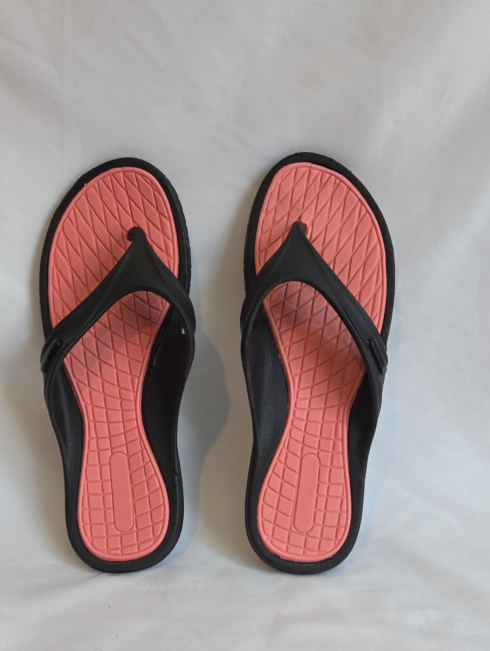 Athletic Works Black and Coral Women's Flip Flop Sandals